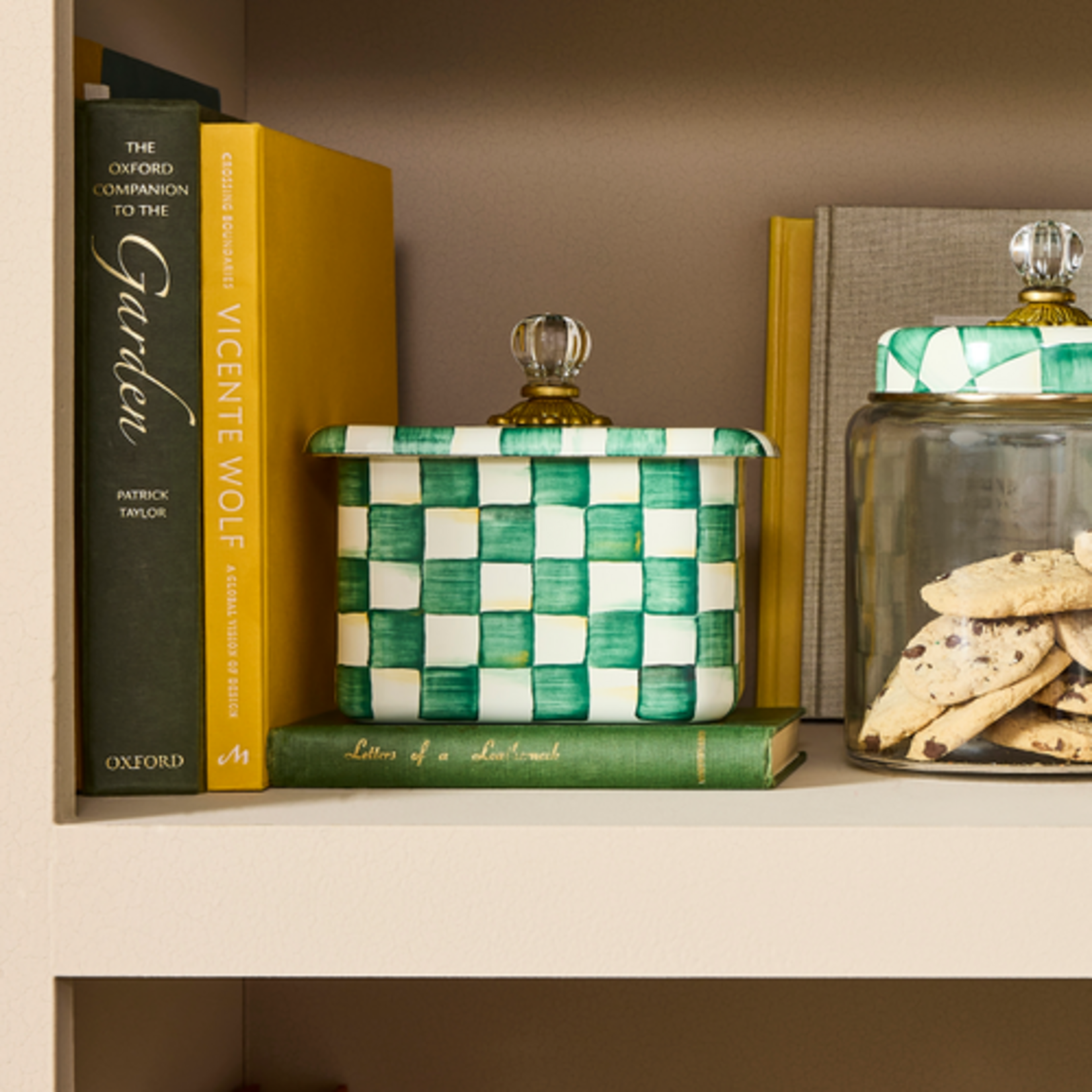 MacKenzie-Childs emerald check recipe box