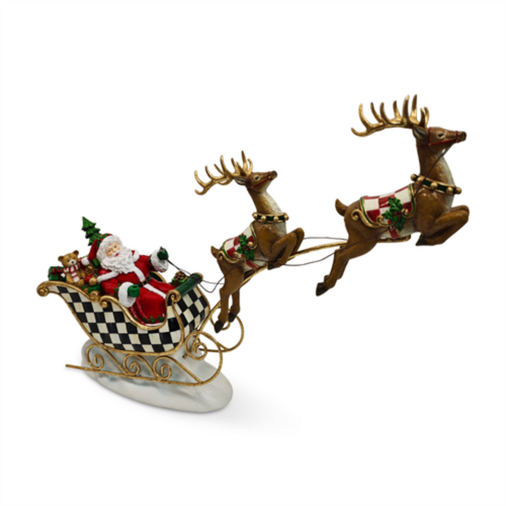 MacKenzie-Childs illuminated sleigh ride & reindeer