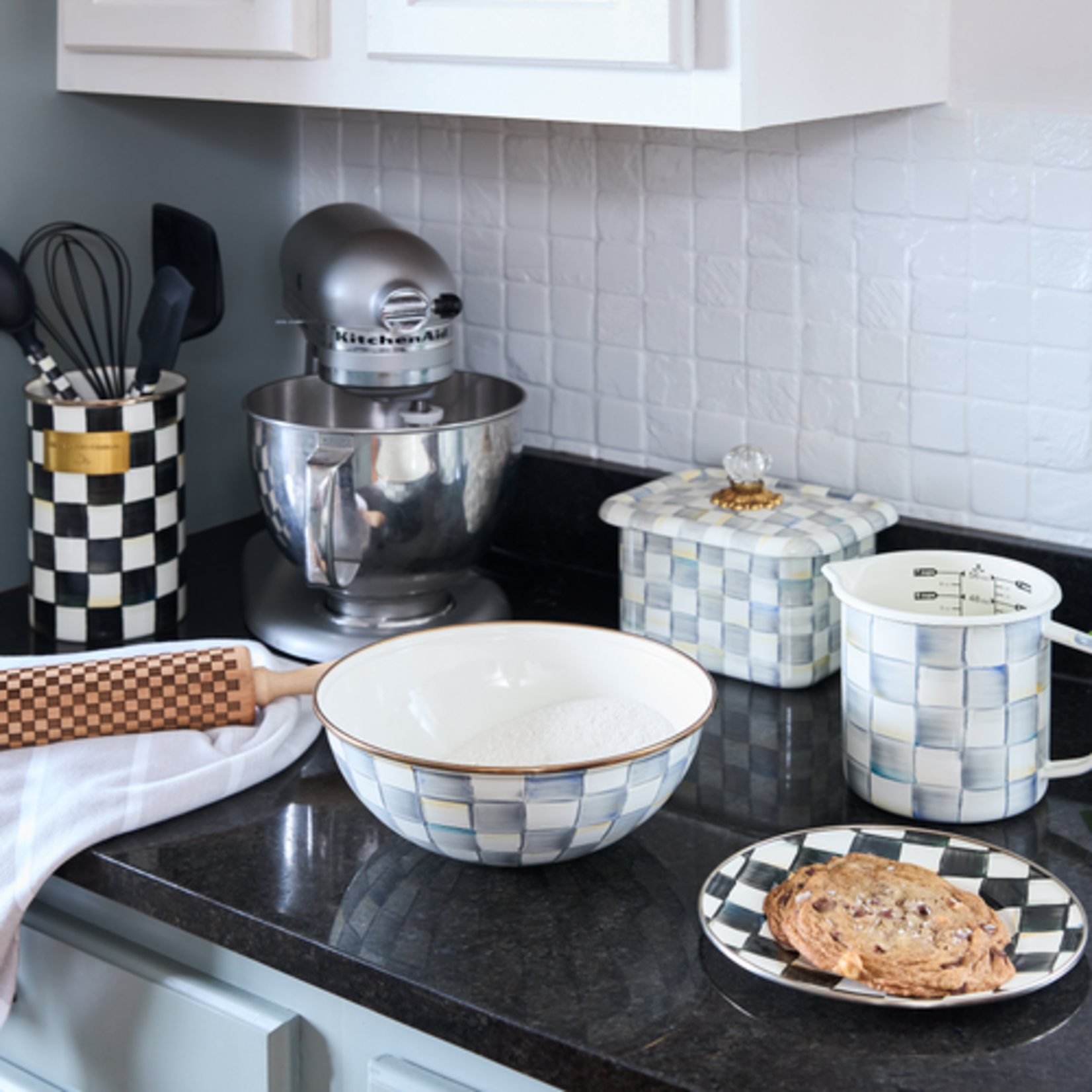 MacKenzie-Childs sterling check recipe box