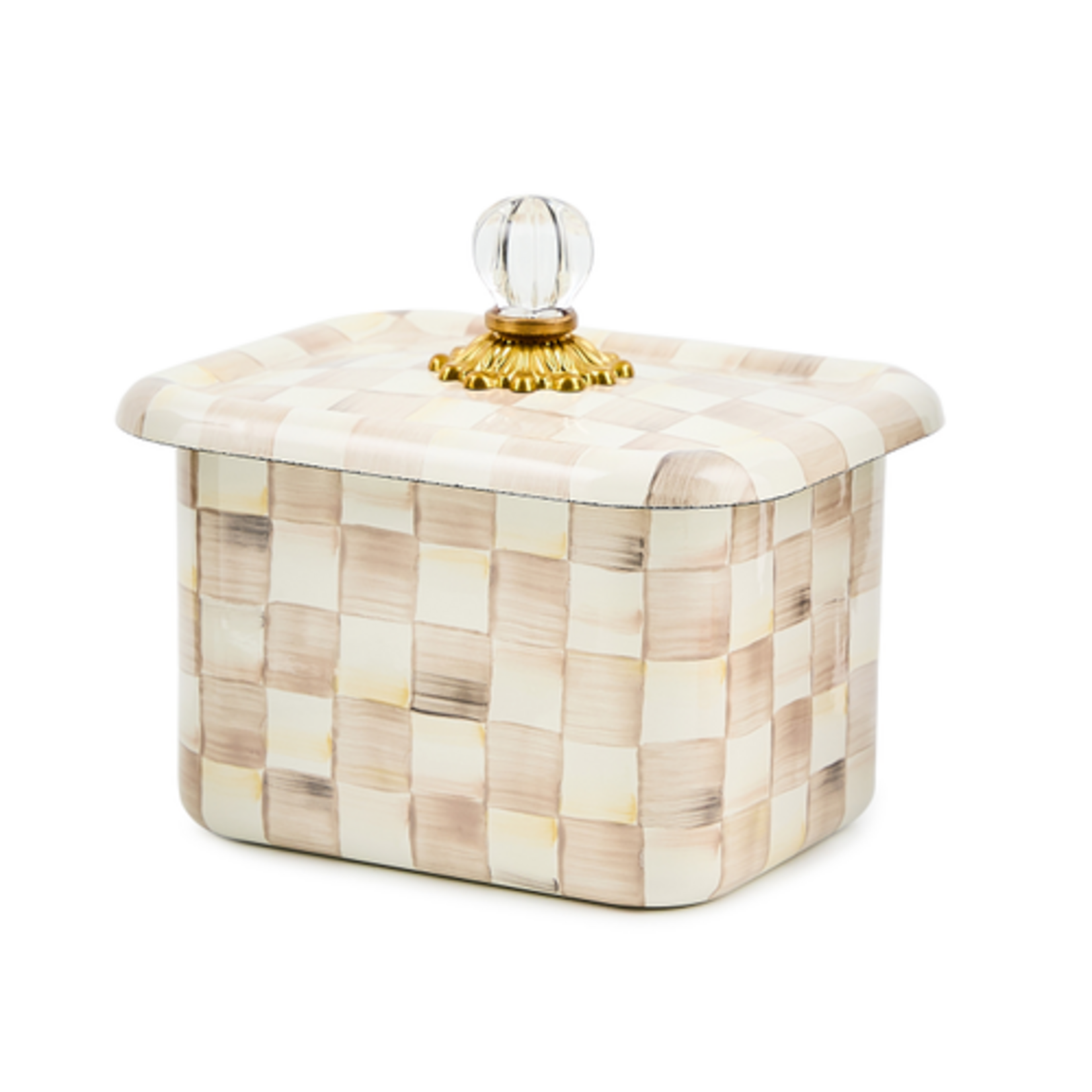 MacKenzie-Childs mocha check recipe box