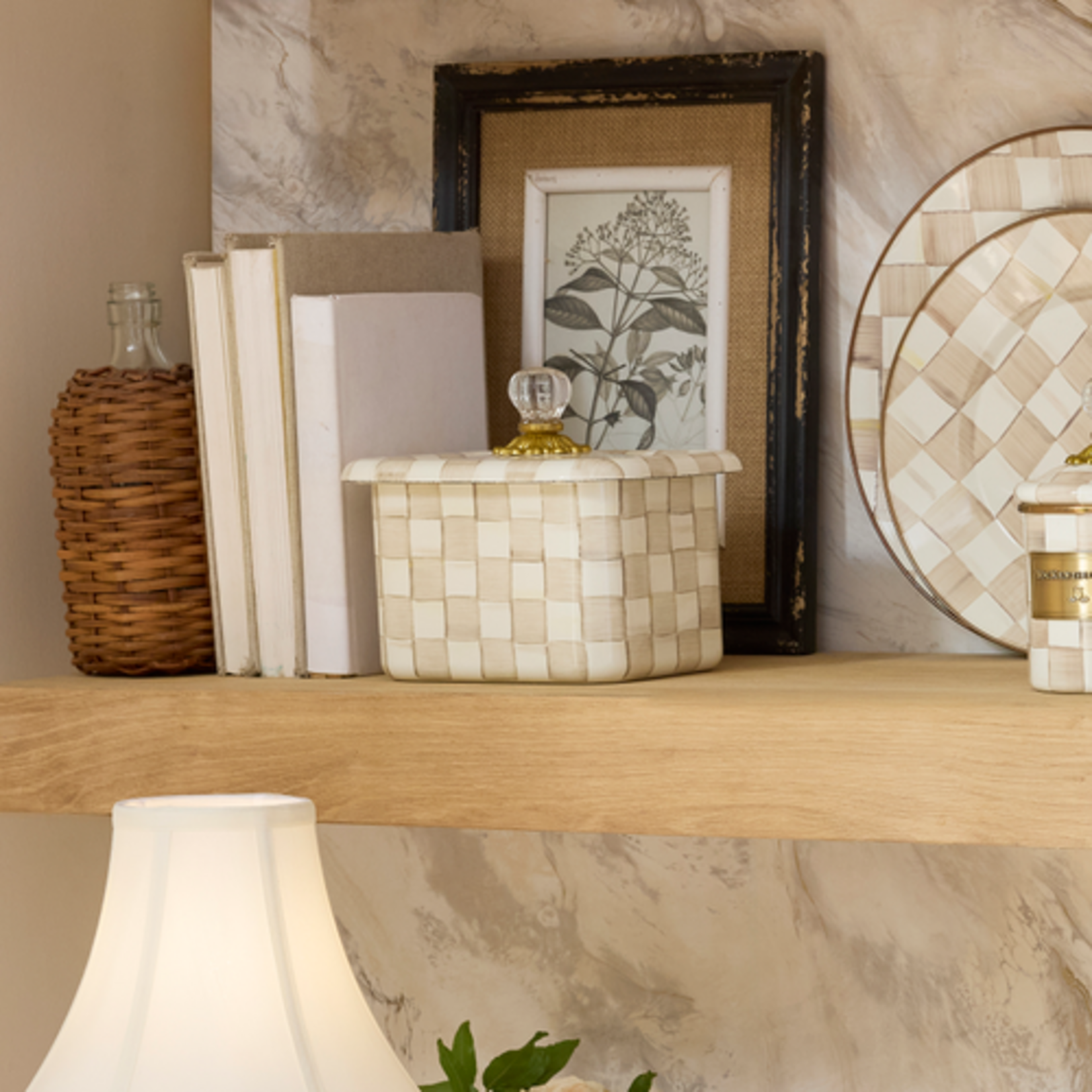 MacKenzie-Childs mocha check recipe box