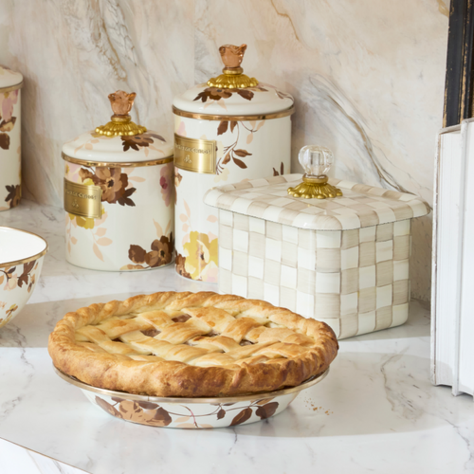 MacKenzie-Childs mocha check recipe box