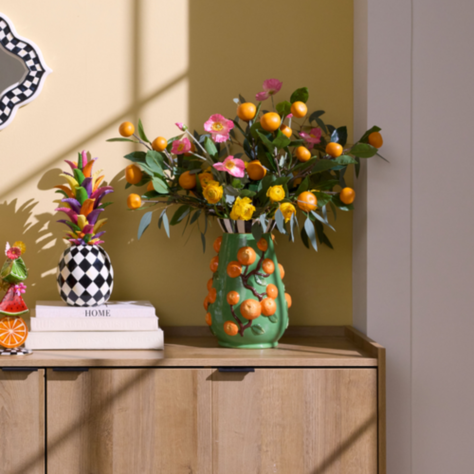 MacKenzie-Childs tutti frutti orange vase