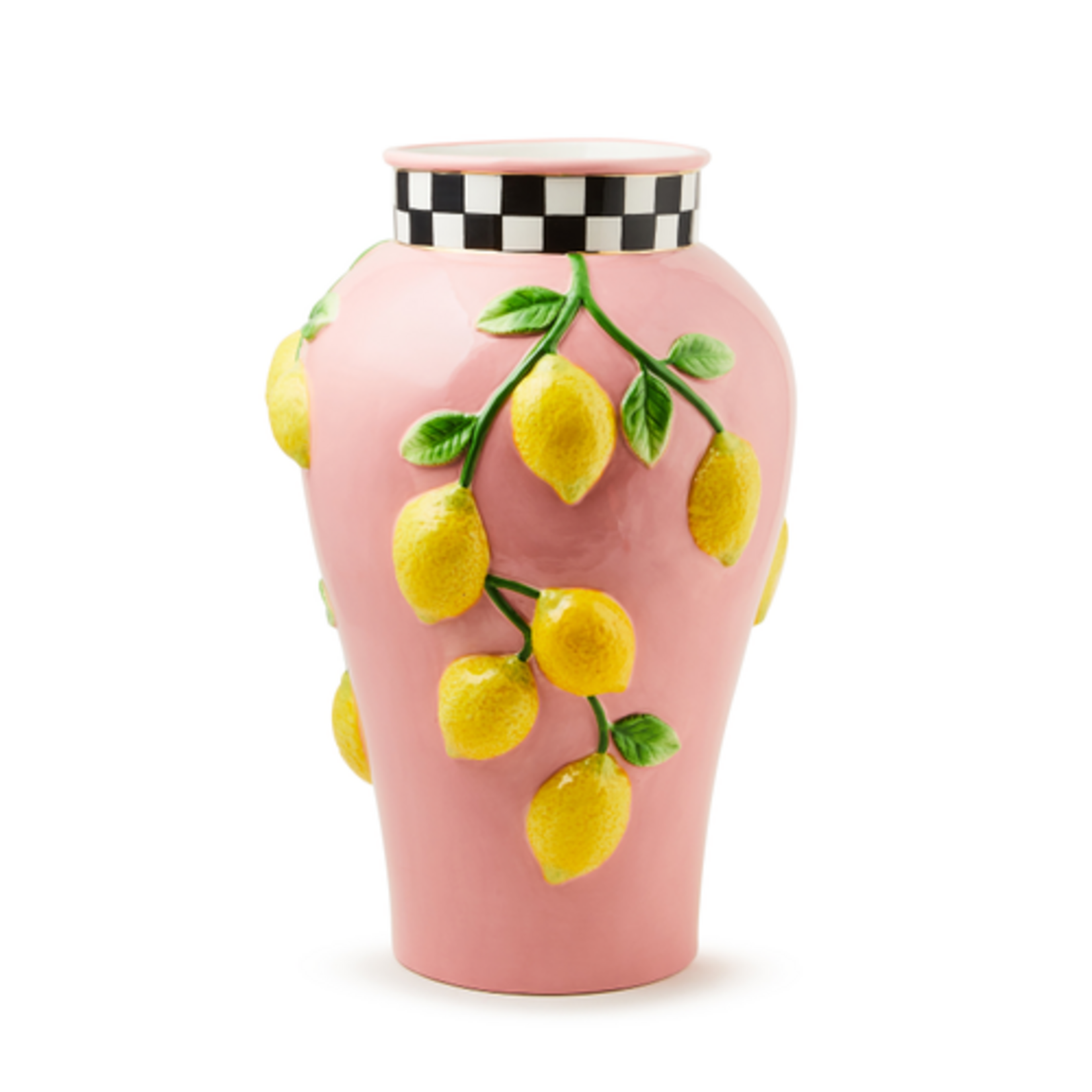 MacKenzie-Childs tutti frutti lemon vase