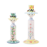 MacKenzie-Childs rosy meadow lady candle holders, set of 2