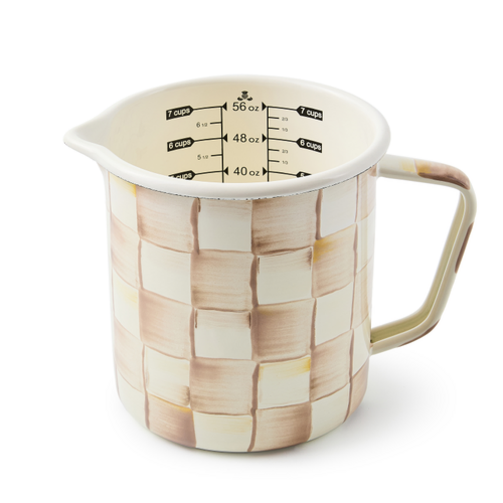 MacKenzie-Childs mocha check 7 cup measuring cup