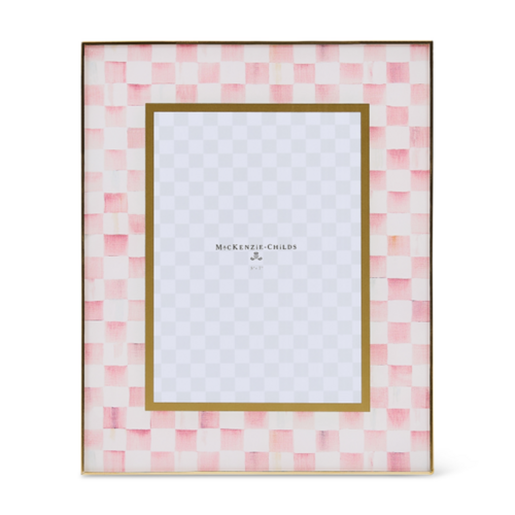 MacKenzie-Childs rosy check 5" x 7" glass frame