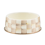 MacKenzie-Childs mocha check large pet dish