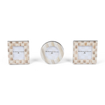 MacKenzie-Childs mocha fabric frames, set of 3