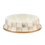 MacKenzie-Childs mocha check small pet dish
