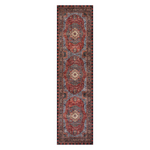MacKenzie-Childs heriz checked red 2'6" x 10' washable runner