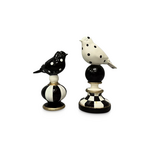 MacKenzie-Childs courtly check bird topiaries, set of 2