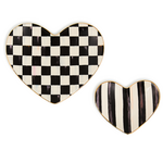 MacKenzie-Childs courtly heart trinket dishes, set of 2