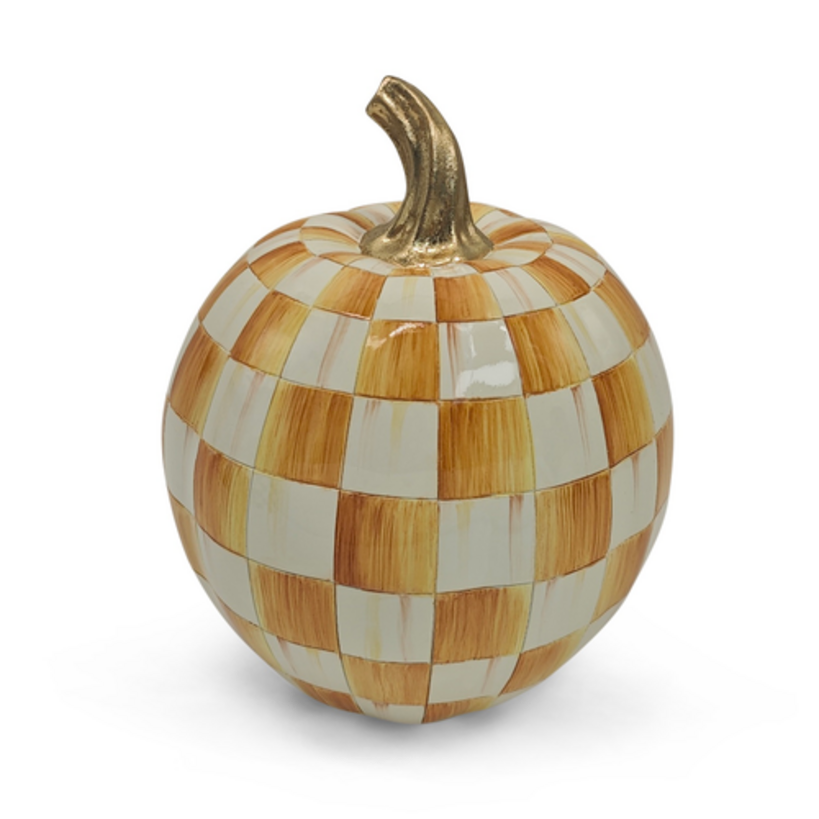 MacKenzie-Childs amber check mini pumpkin