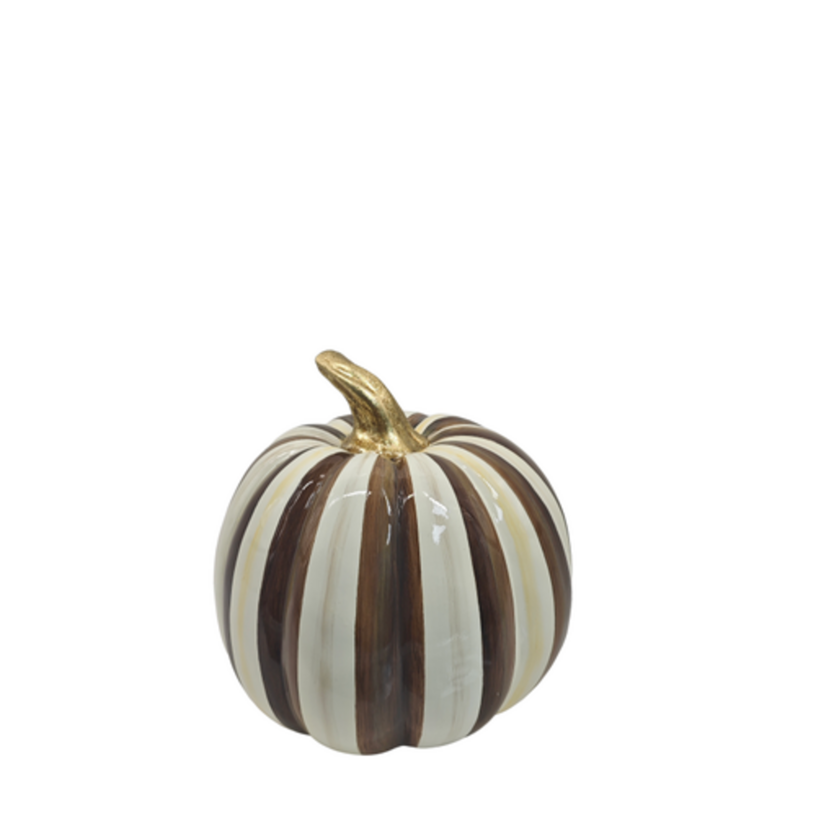 MacKenzie-Childs chocolate stripe medium pumpkin