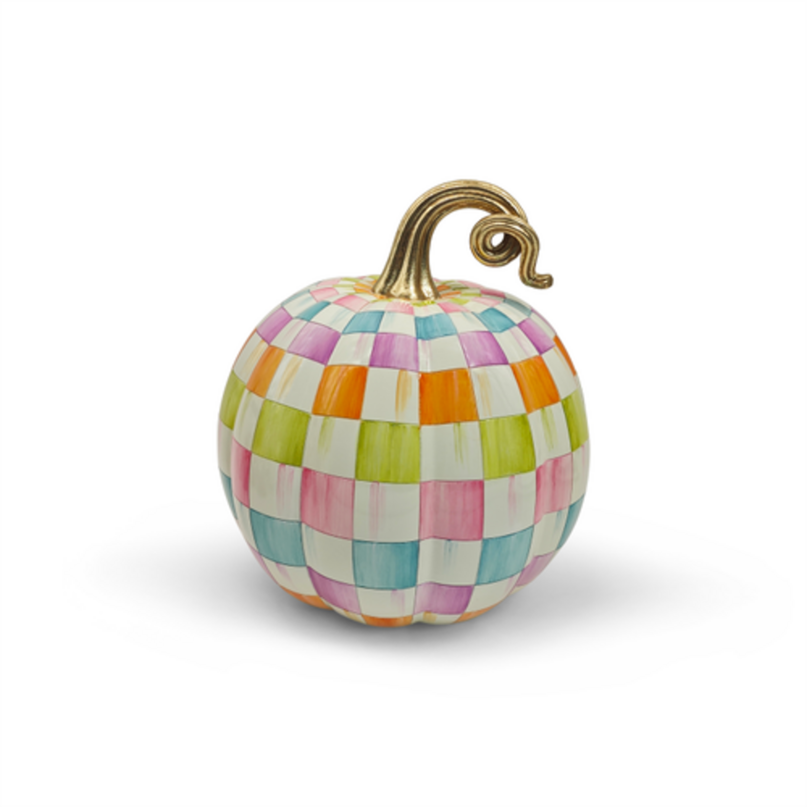 MacKenzie-Childs multi check medium pumpkin
