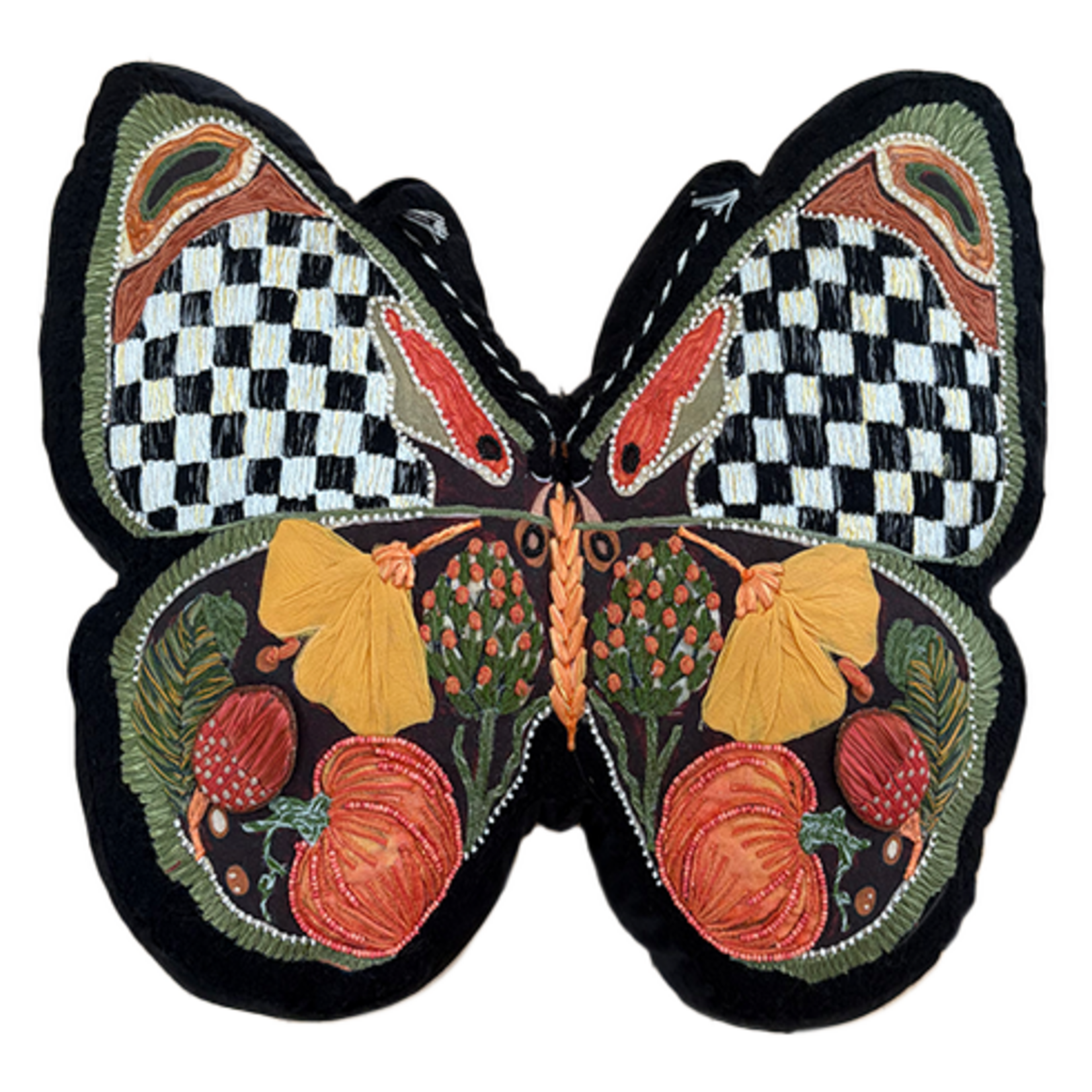 MacKenzie-Childs harvest moth shaped pillow