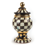 MacKenzie-Childs courtly check ceramic globe canister