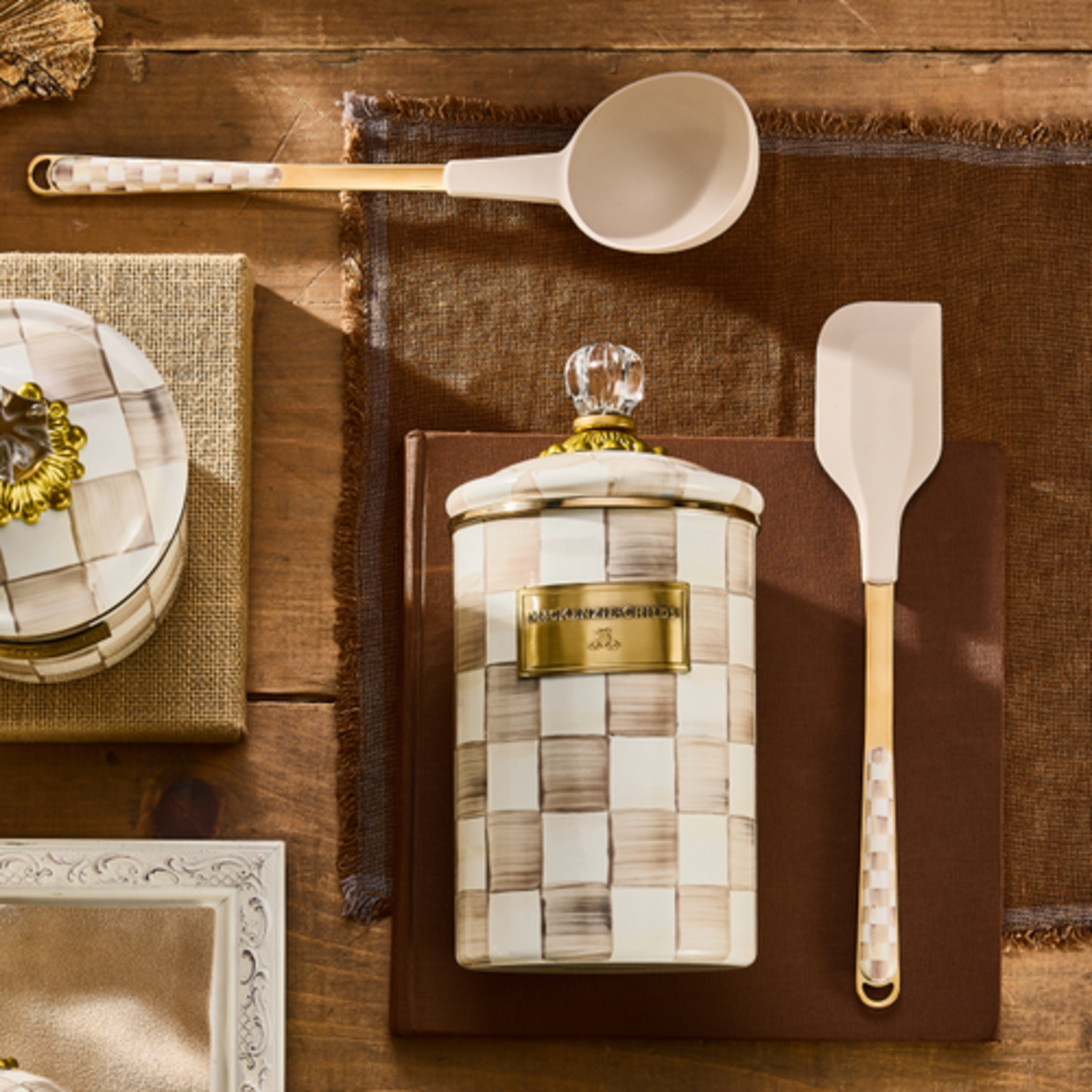 MacKenzie-Childs mocha check spatula