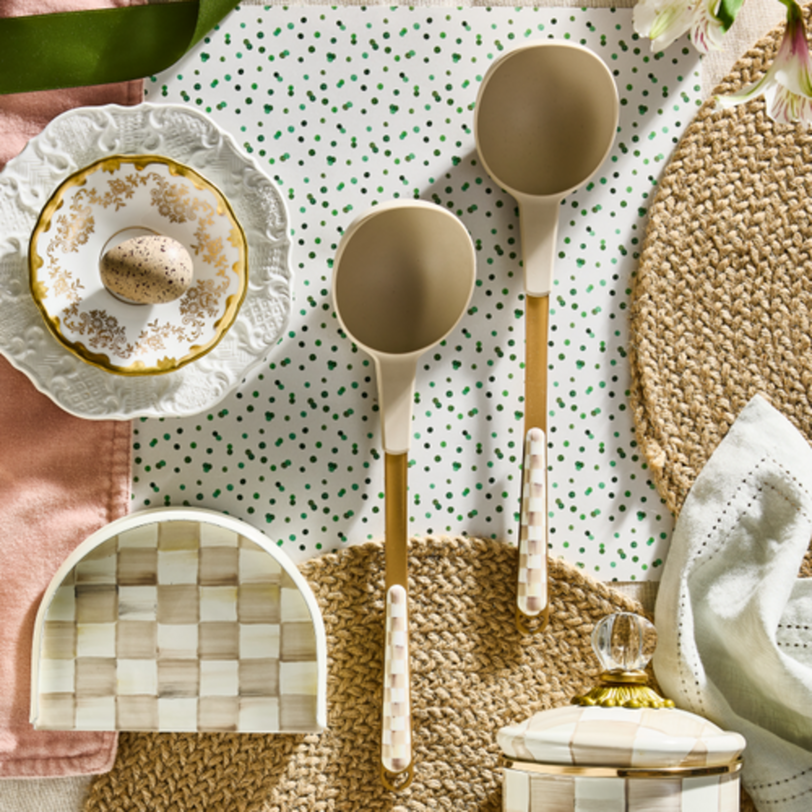 MacKenzie-Childs mocha check ladle