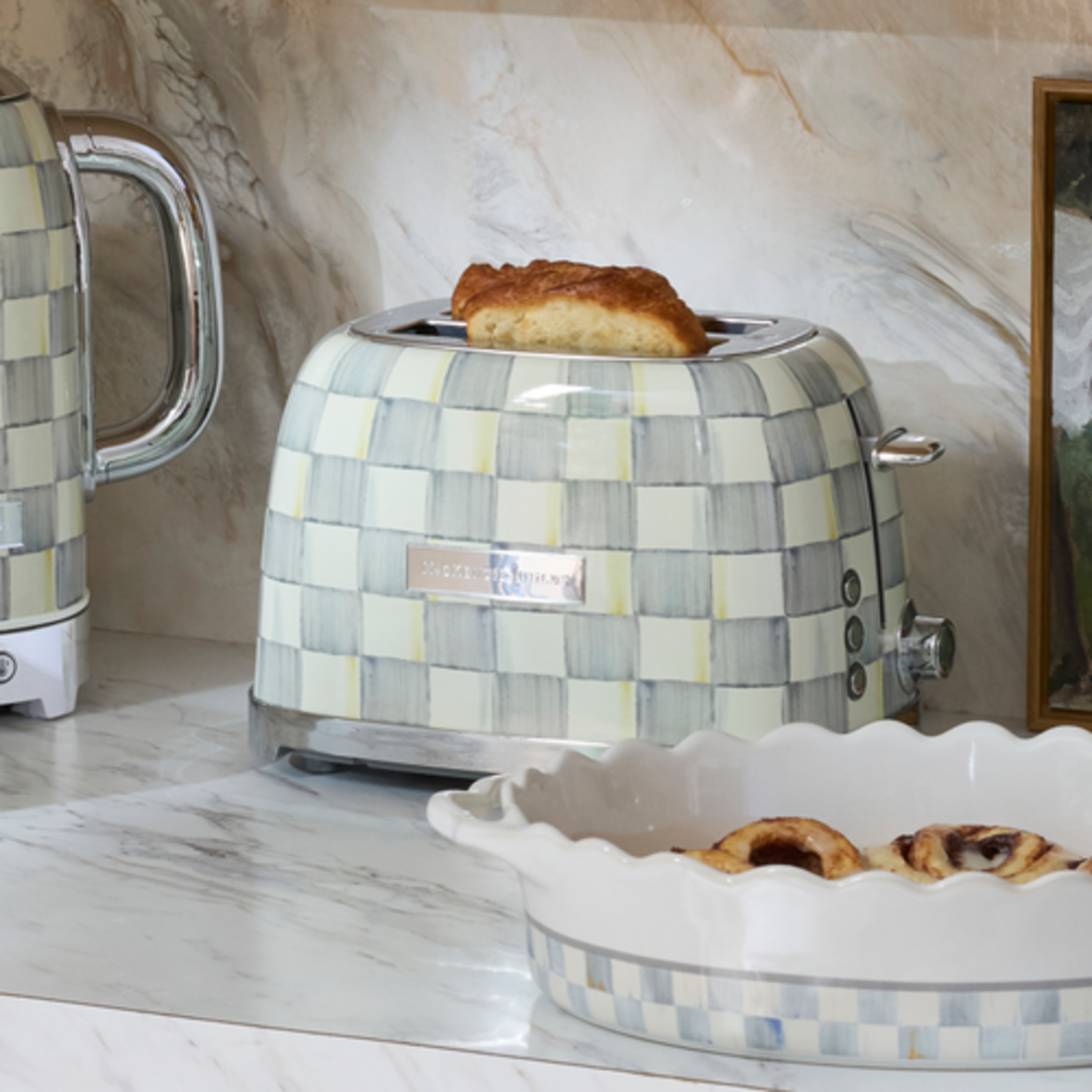 MacKenzie-Childs sterling check 2-slice toaster