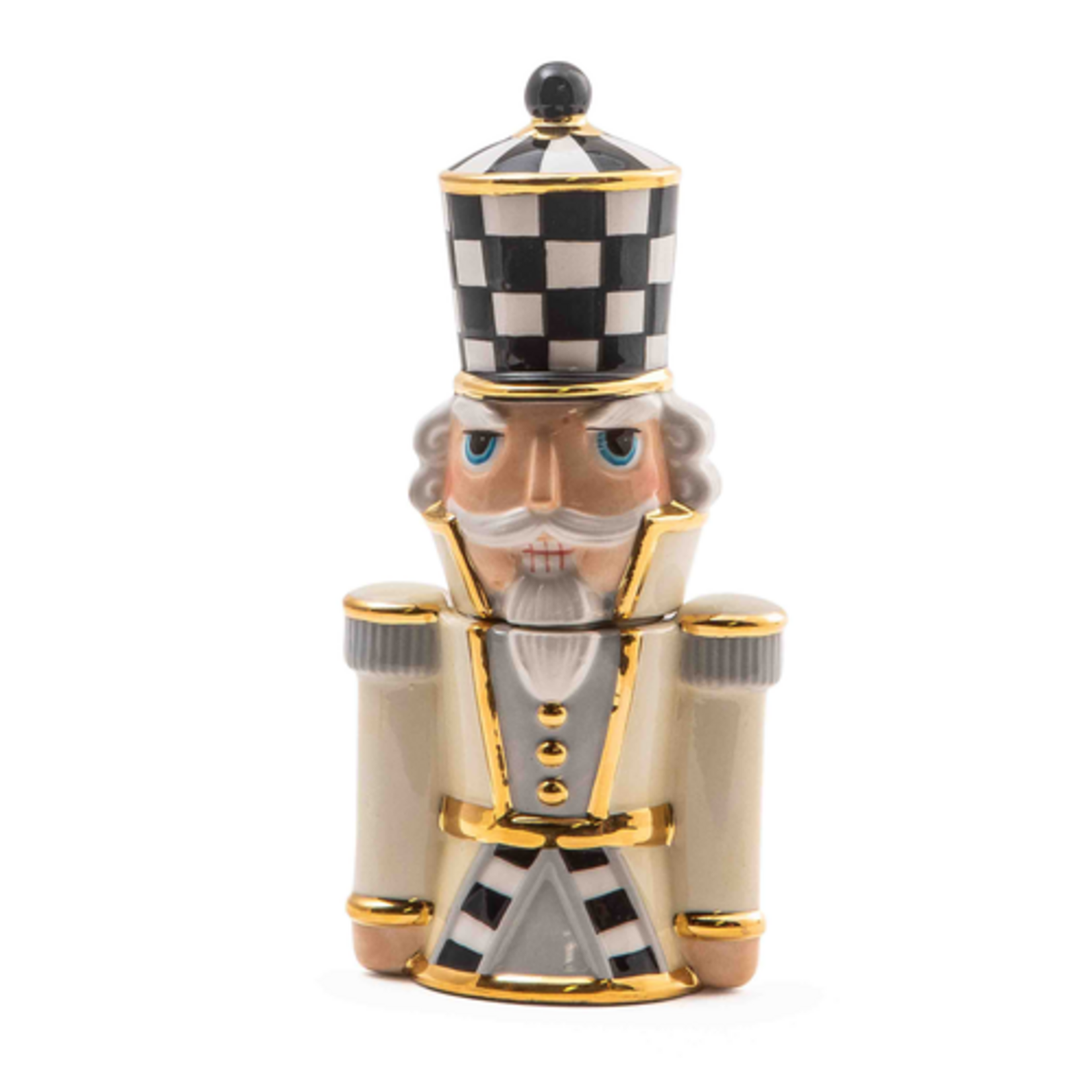 MacKenzie-Childs glam up buckingham nutcracker salt & pepper set