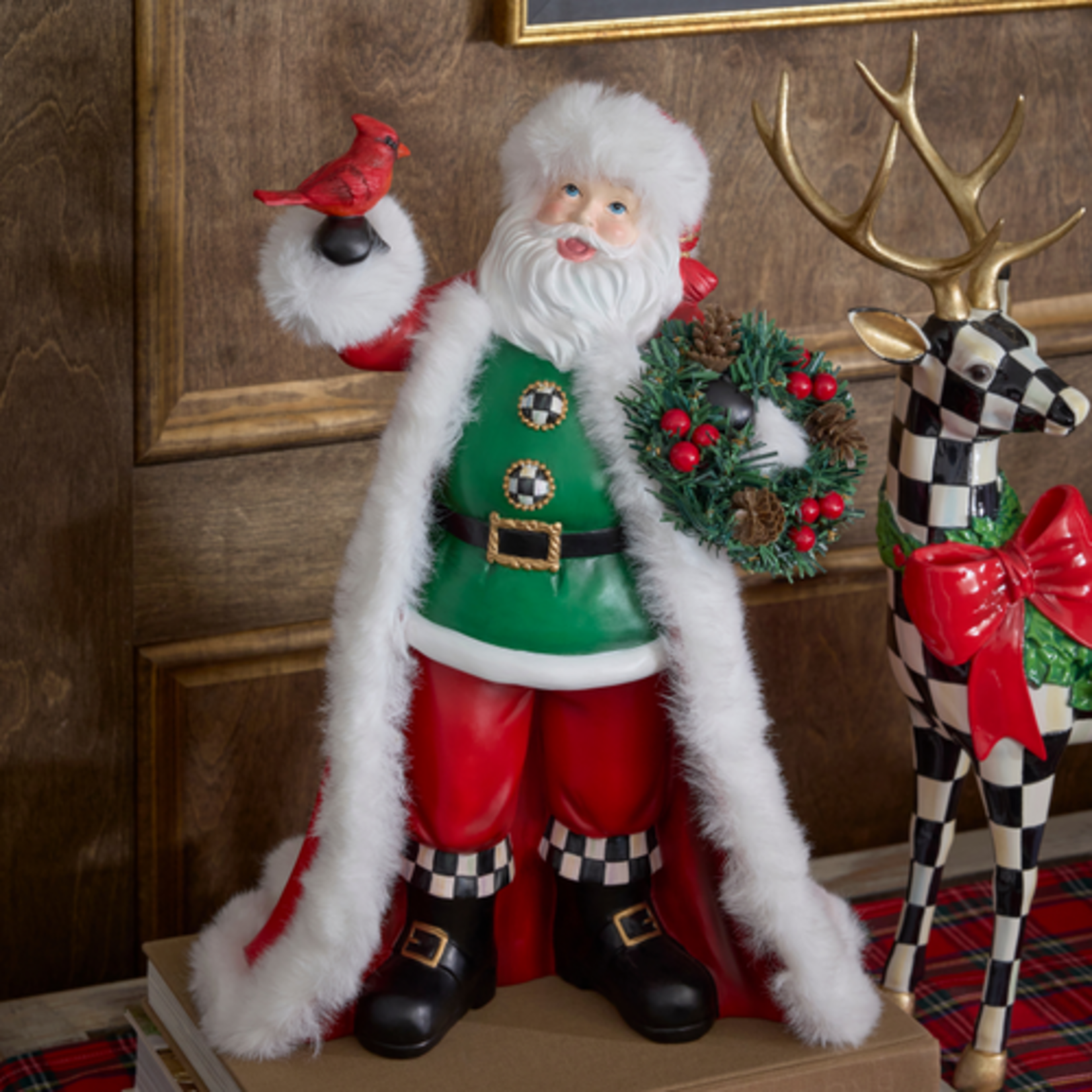MacKenzie-Childs Cozy Christmas Santa with Cardinal