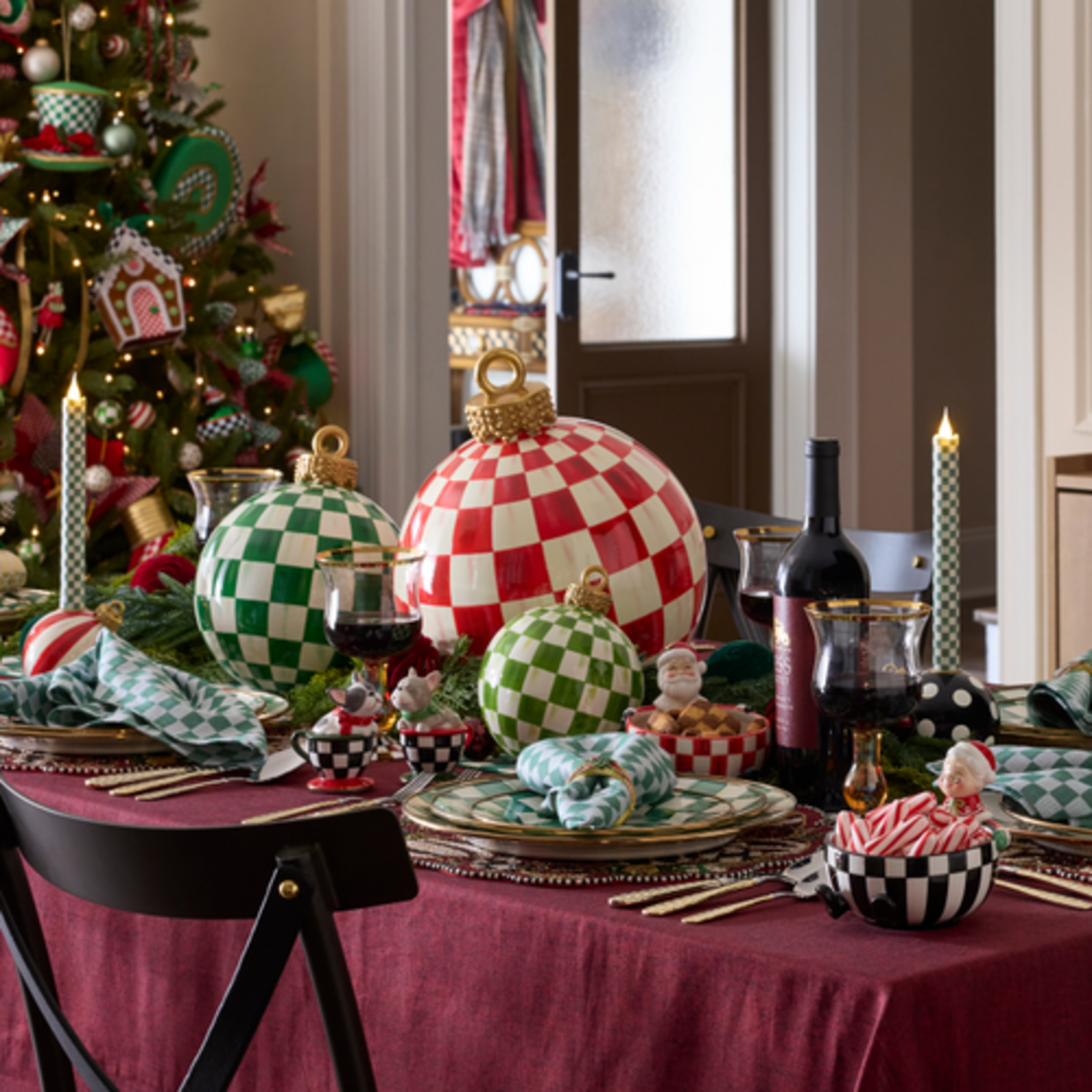 MacKenzie-Childs Red Check Tabletop Ornament