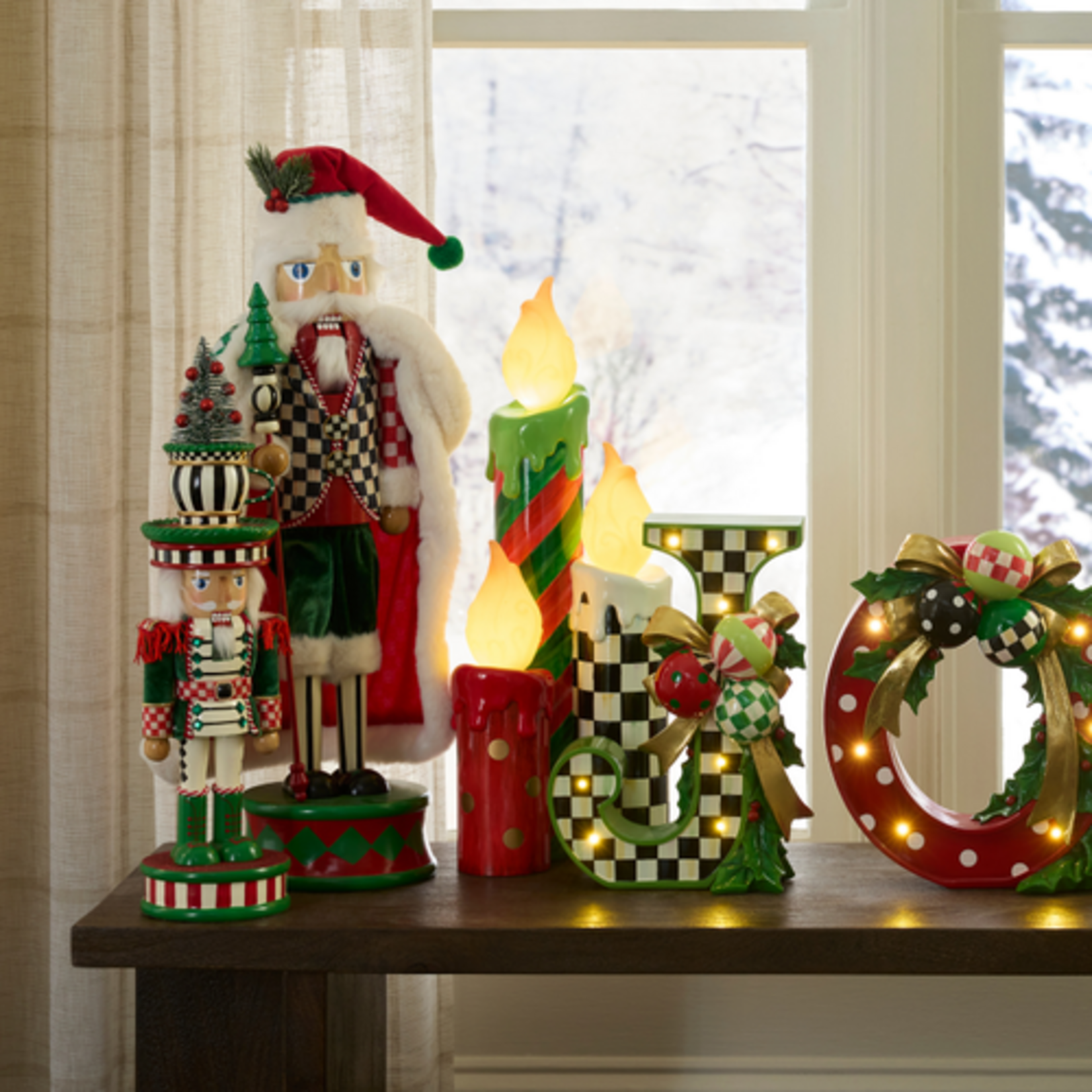 MacKenzie-Childs cozy christmas illuminated melting candle cluster