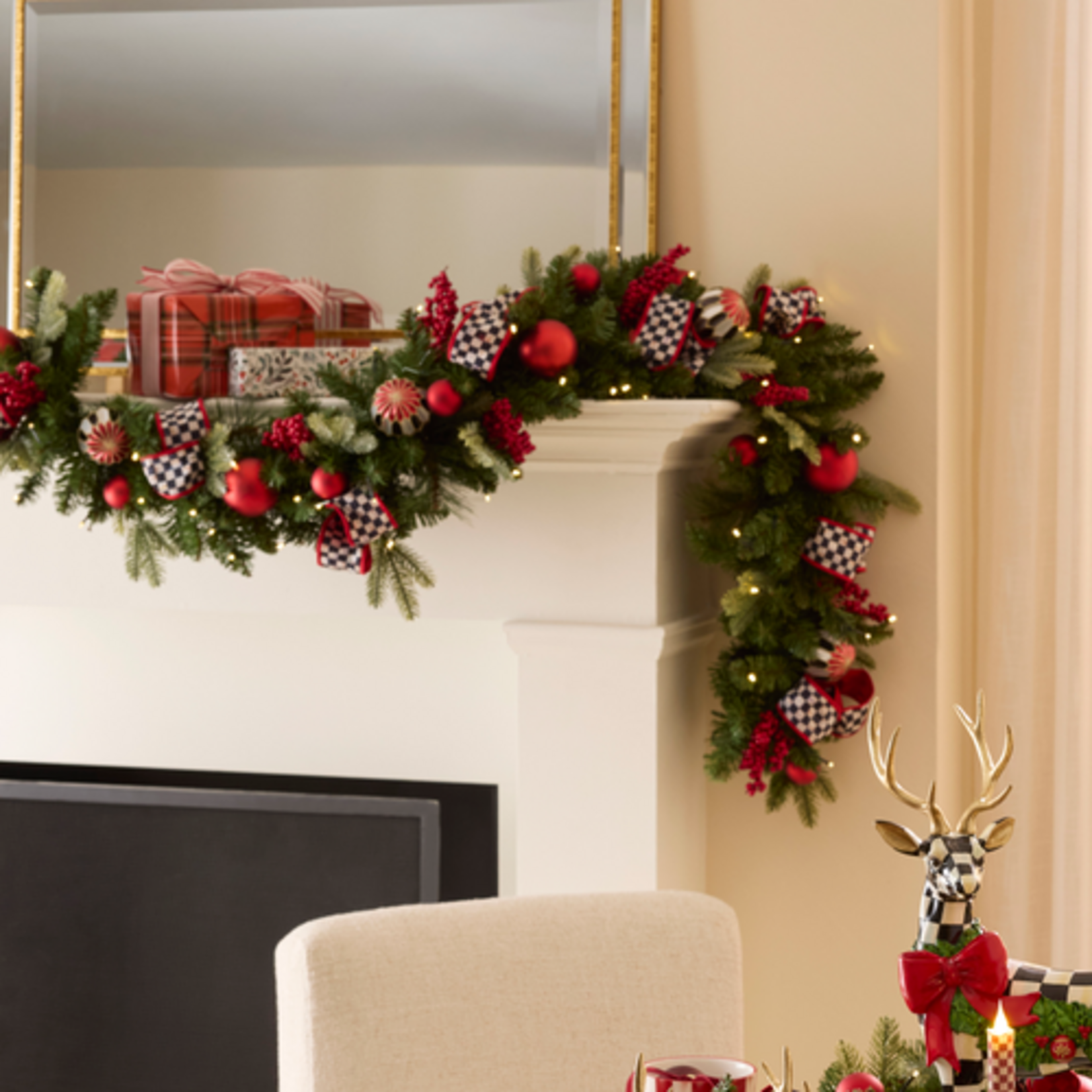 MacKenzie-Childs merry christmas illuminated garland