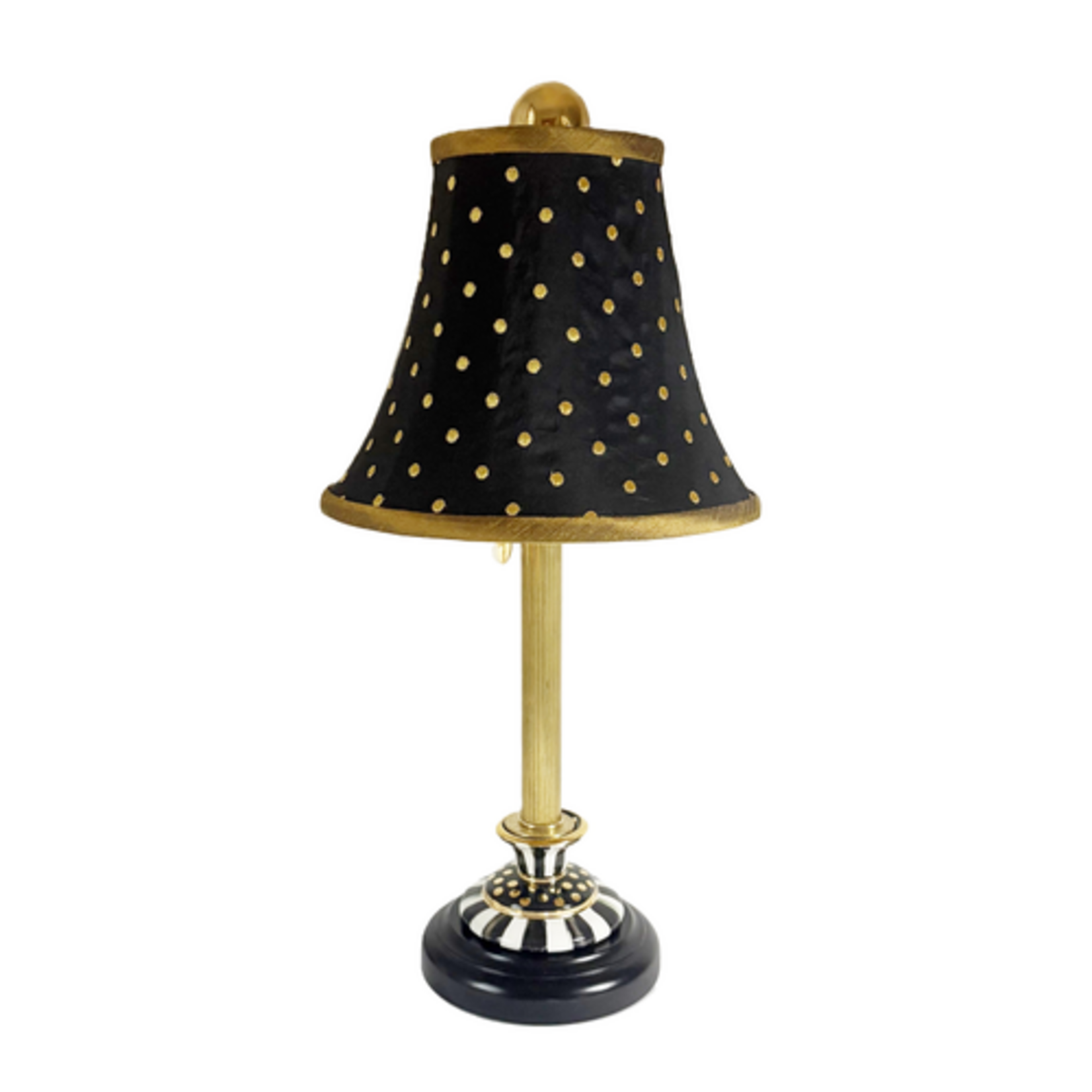 MacKenzie-Childs black tie courtly candlestick table lamp