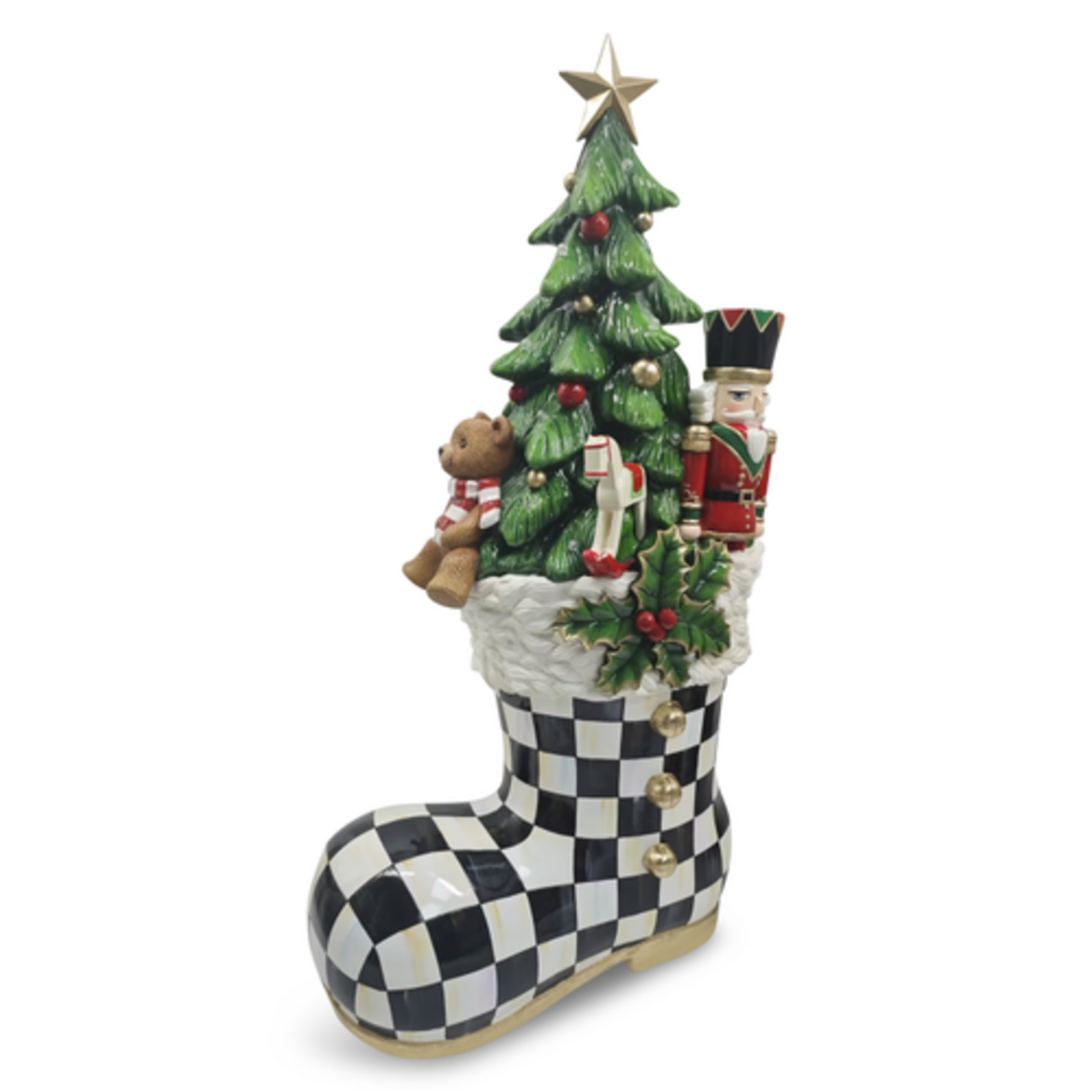 MacKenzie-Childs illuminated trophy santa boot