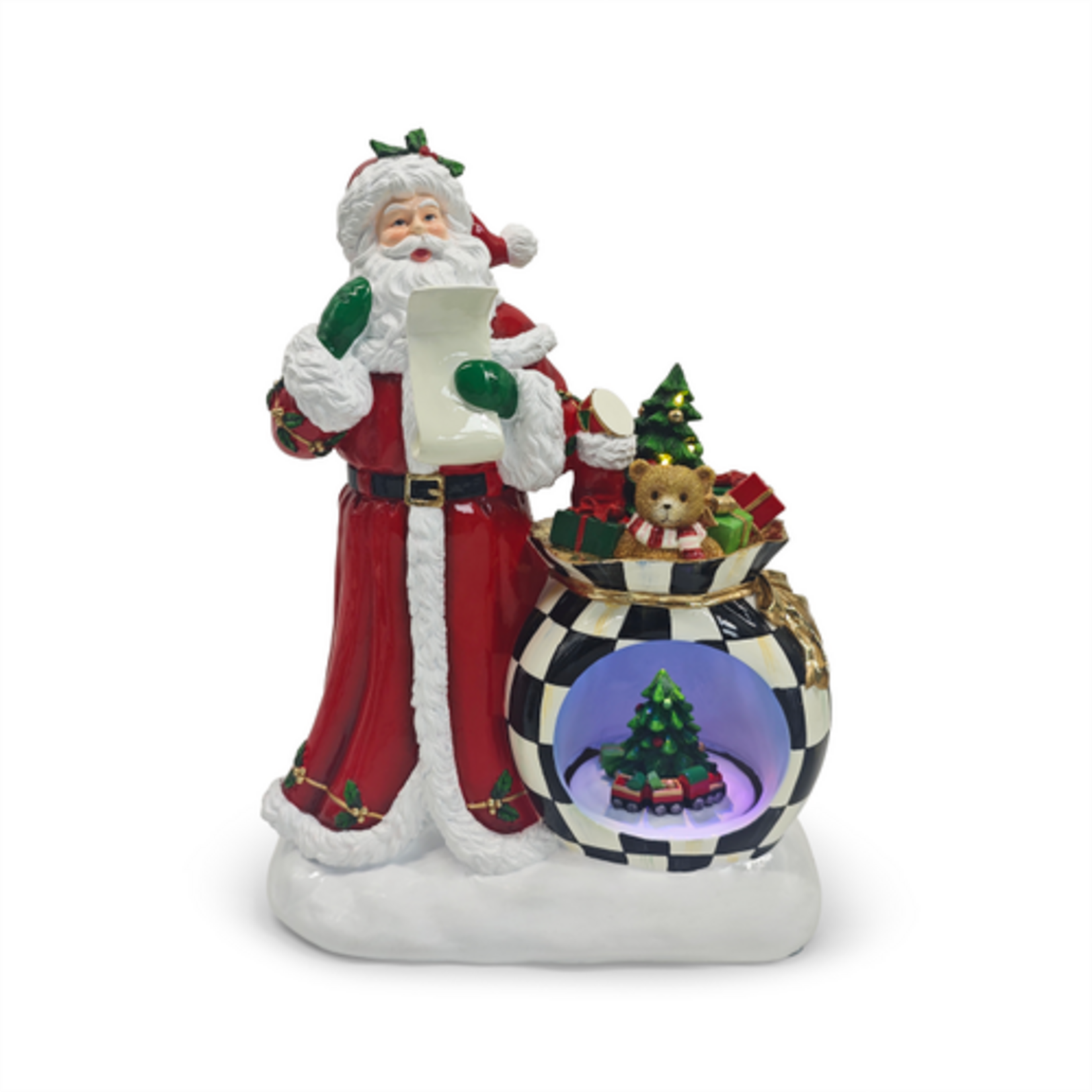 MacKenzie-Childs illuminated santa's wish list figurine