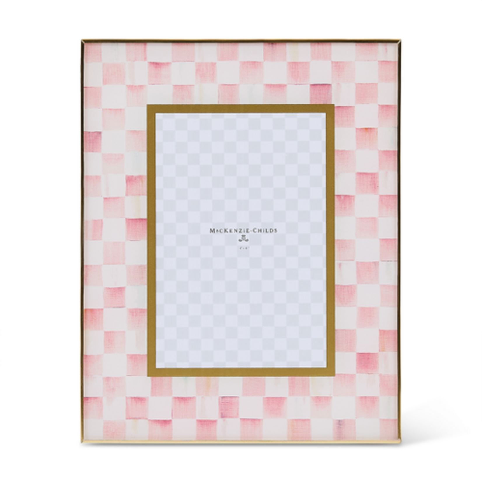MacKenzie-Childs rosy check 4" x 6" glass frame