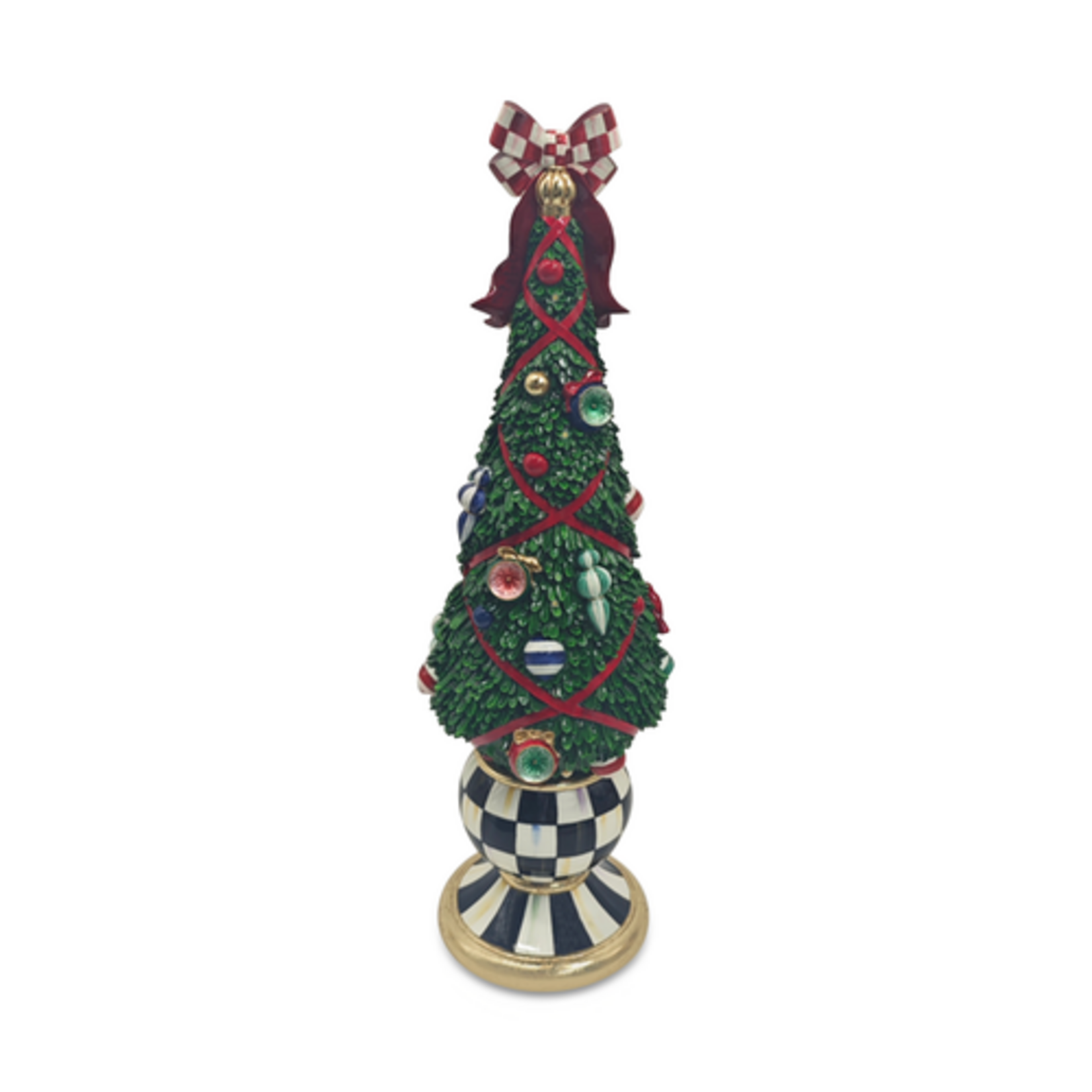 MacKenzie-Childs timeless tartan illuminated topiary tree
