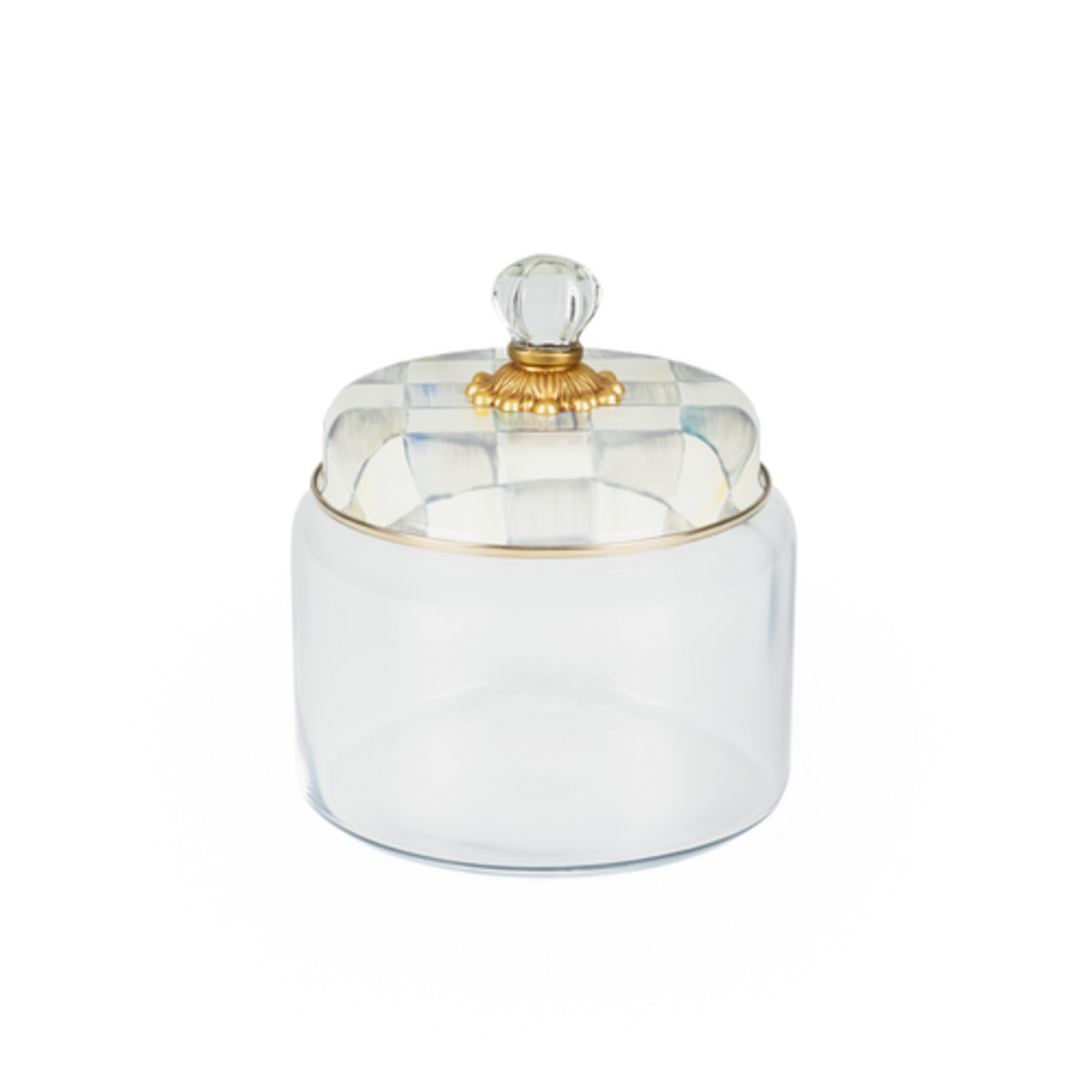 MacKenzie-Childs sterling check medium kitchen canister