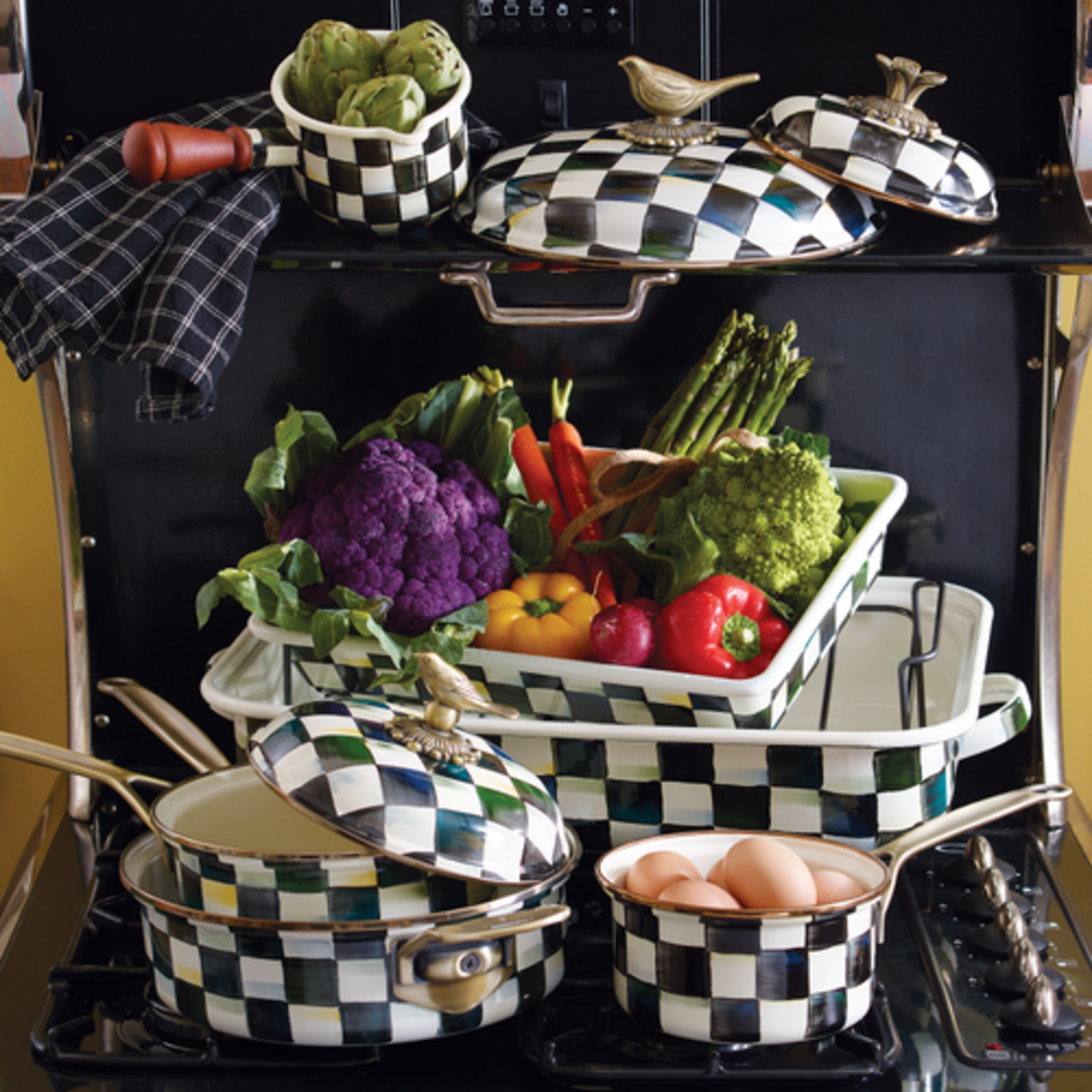 MacKenzie-Childs courtly check 3 quart saute pan