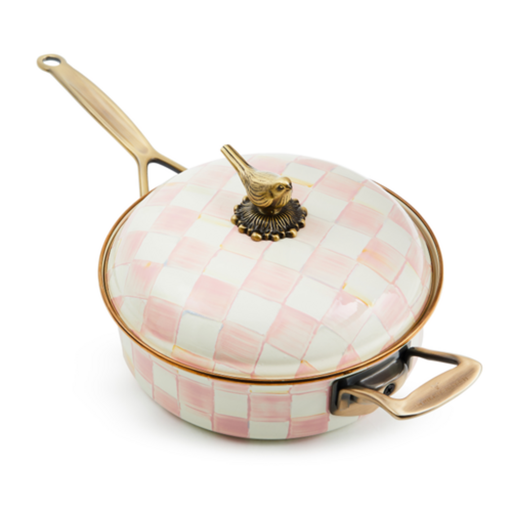 MacKenzie-Childs rosy check 3 qt. saute pan
