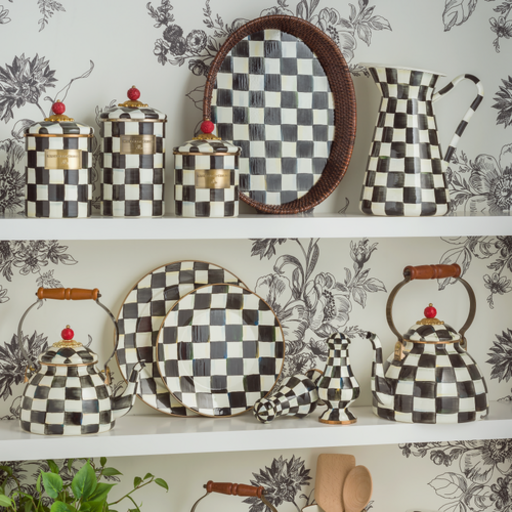 MacKenzie-Childs Courtly Check 2 Quart Tea Kettle
