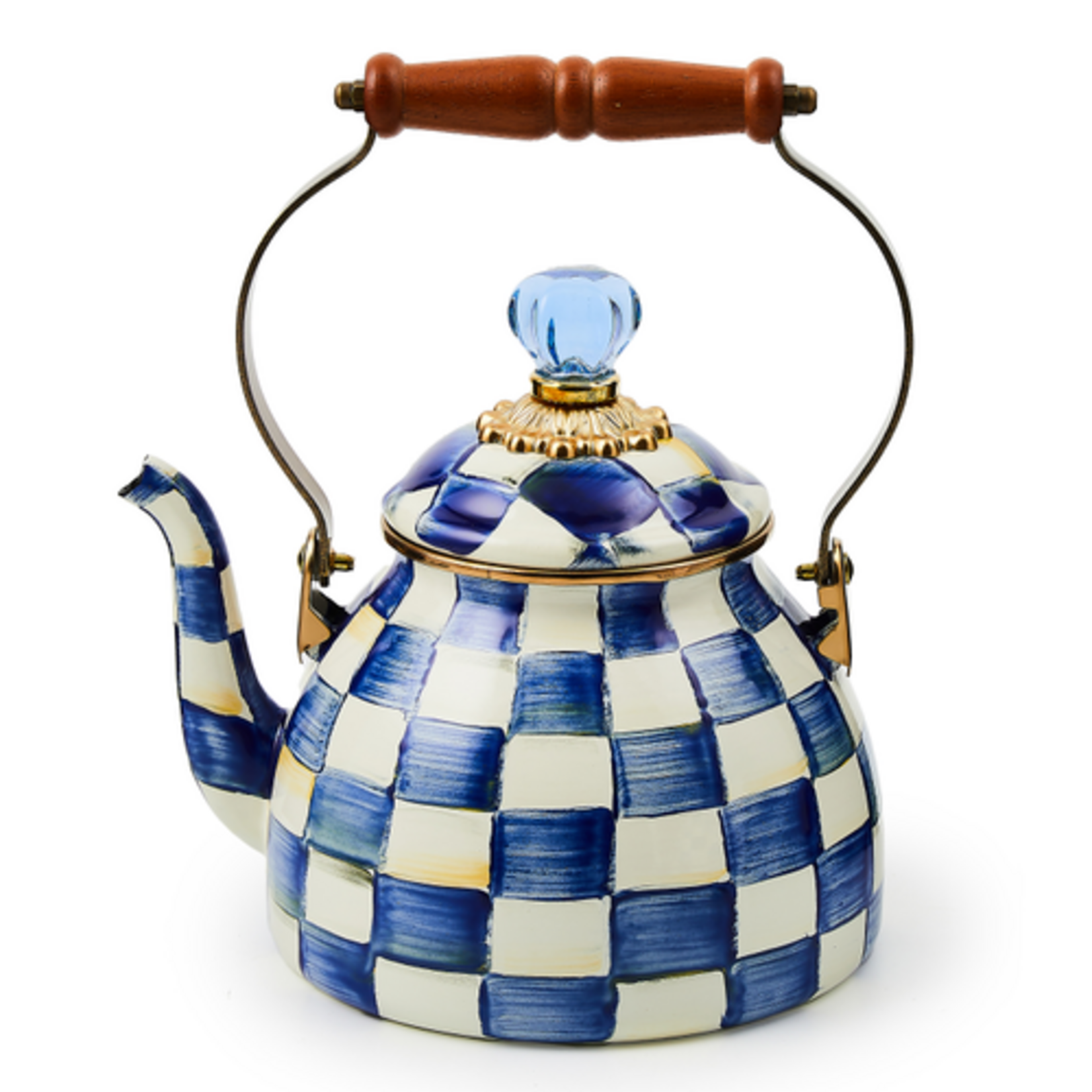 MacKenzie-Childs royal check 2 quart tea kettle