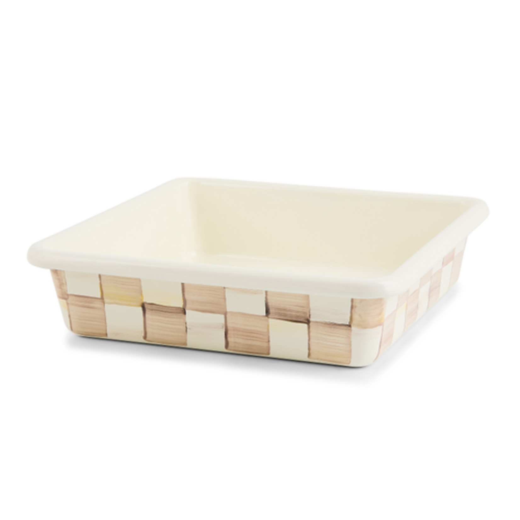 MacKenzie-Childs mocha check 8" square baking pan