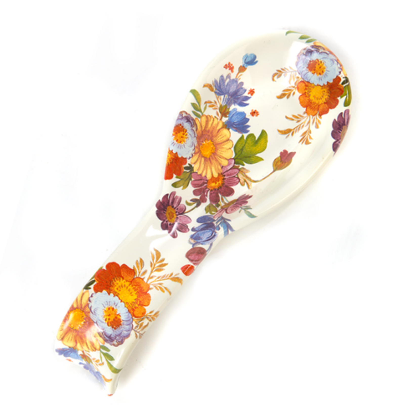 MacKenzie-Childs white flower market spoon rest