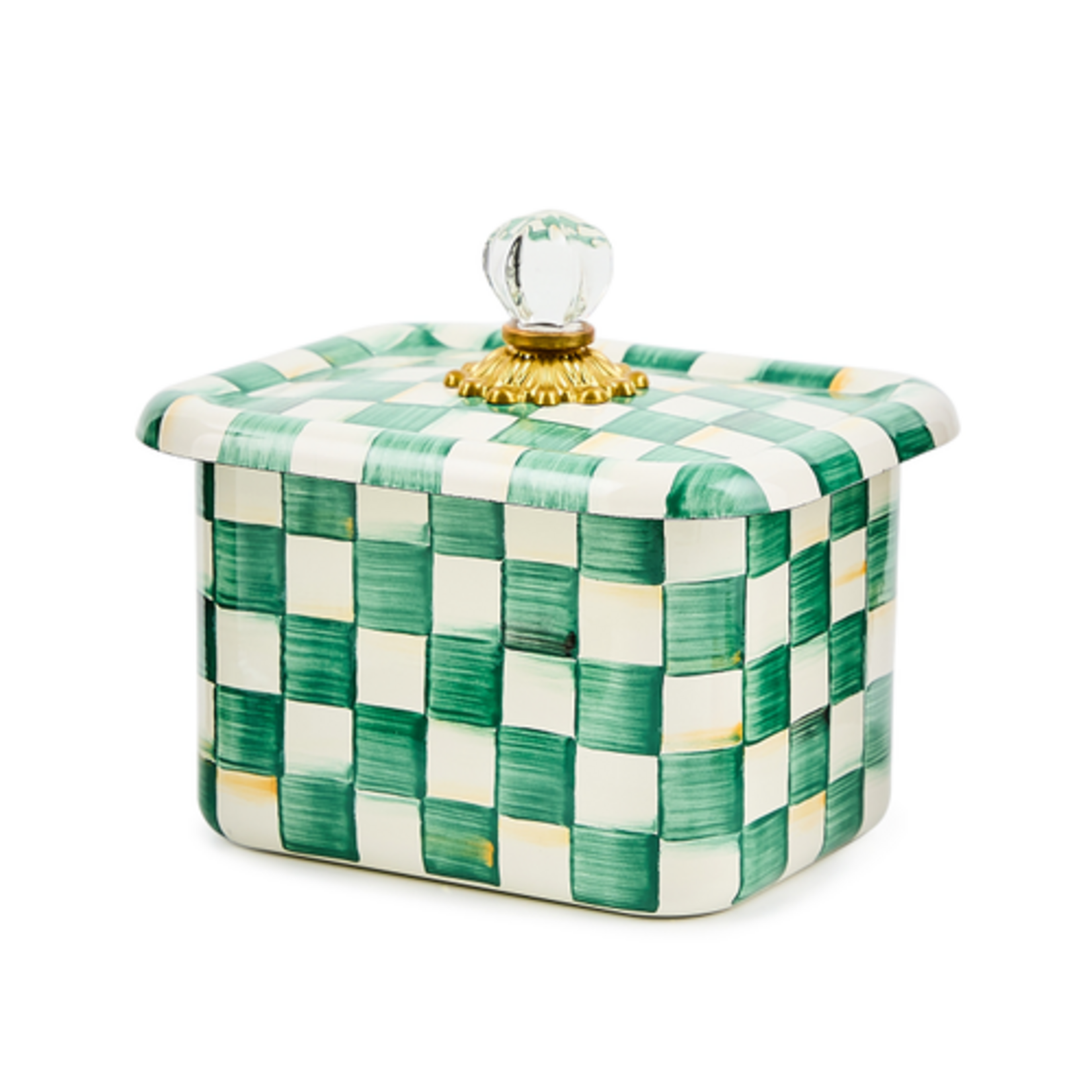 MacKenzie-Childs emerald check recipe box