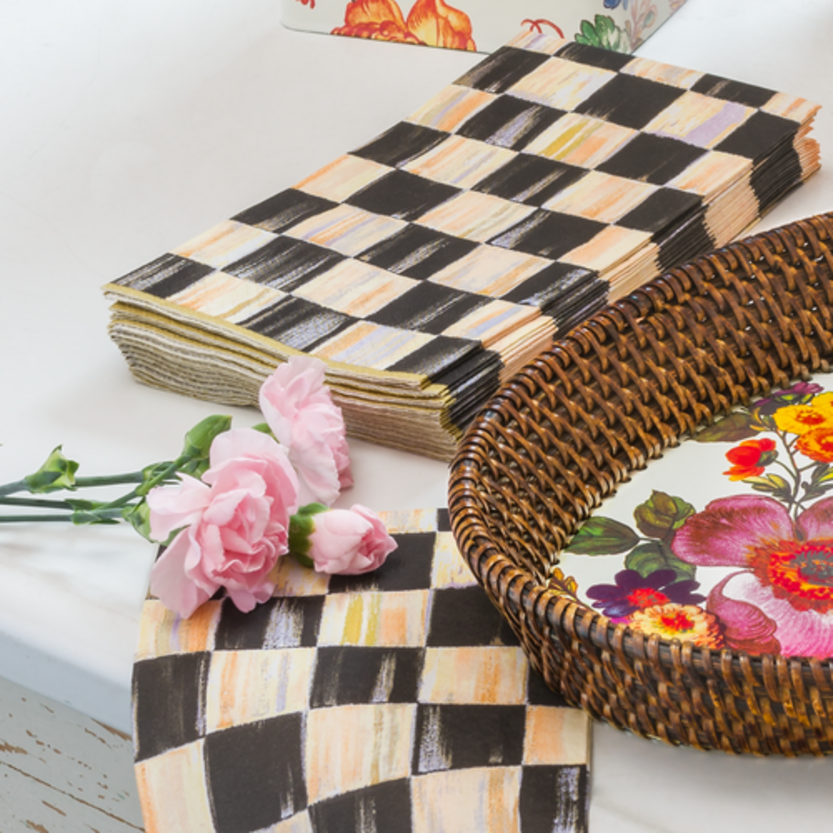 MacKenzie-Childs courtly check guest paper napkins