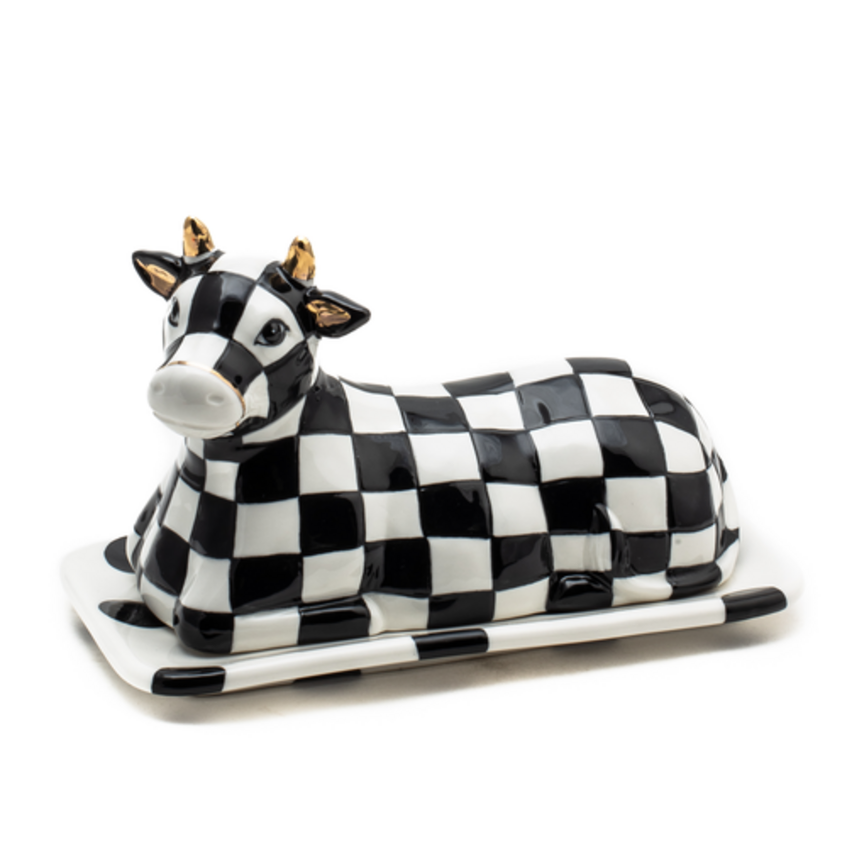 MacKenzie-Childs cow creamery butter dish