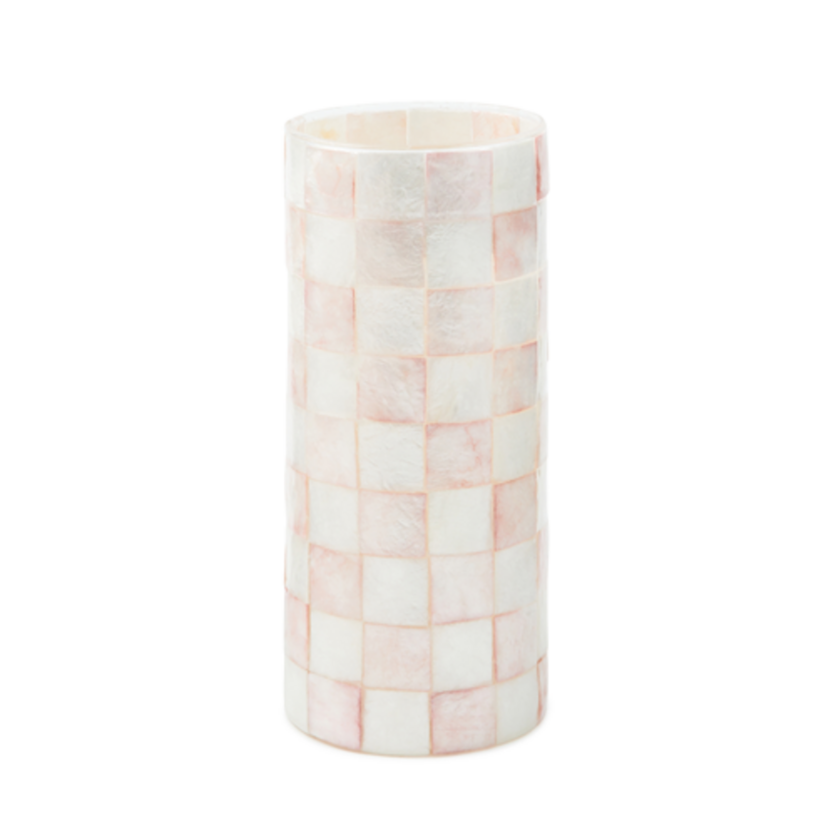 MacKenzie-Childs rosy check capiz small vase