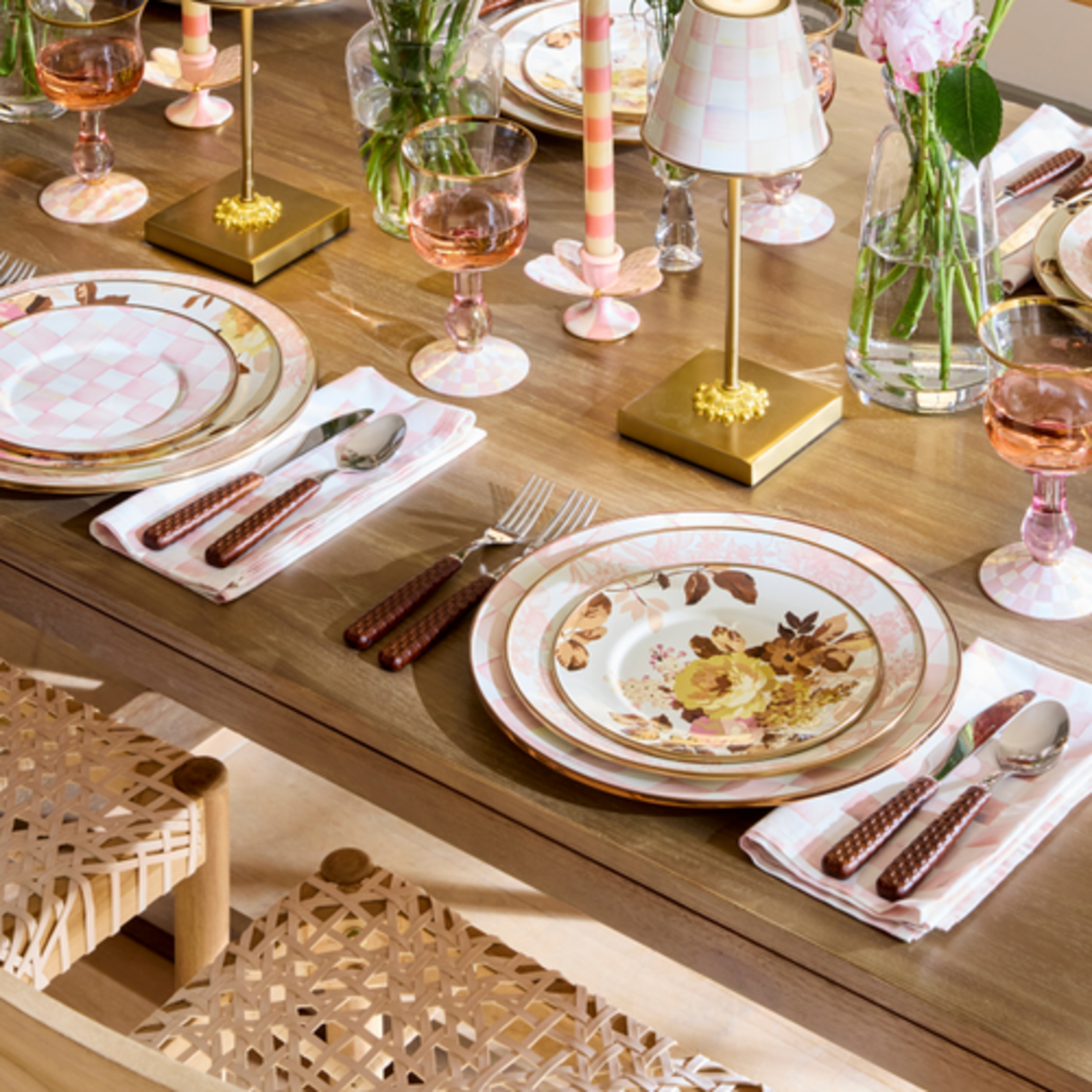 MacKenzie-Childs rosy check charger/plate