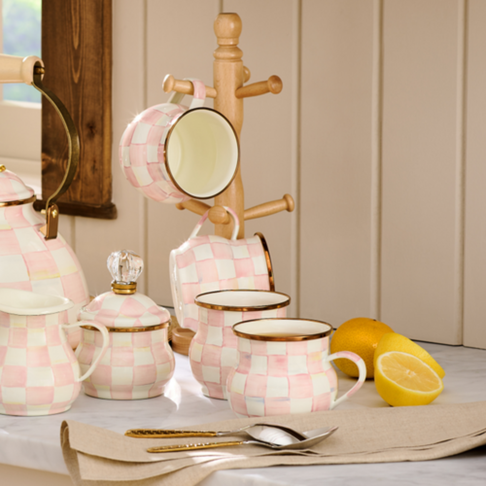 MacKenzie-Childs Rosy Check Mug