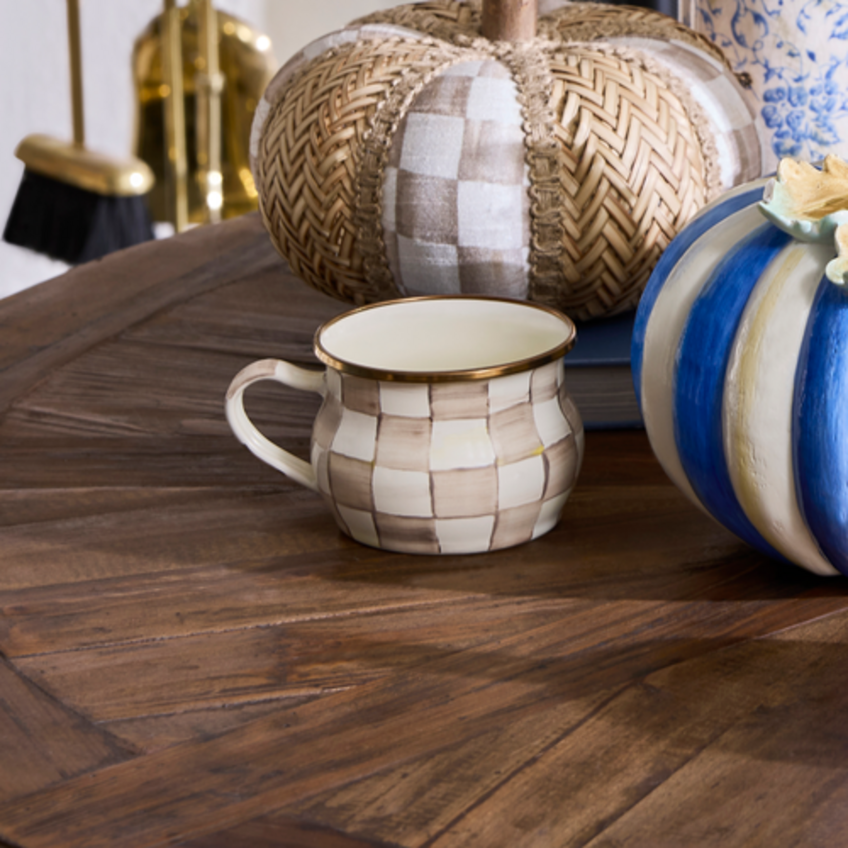 MacKenzie-Childs Mocha Check Teacup