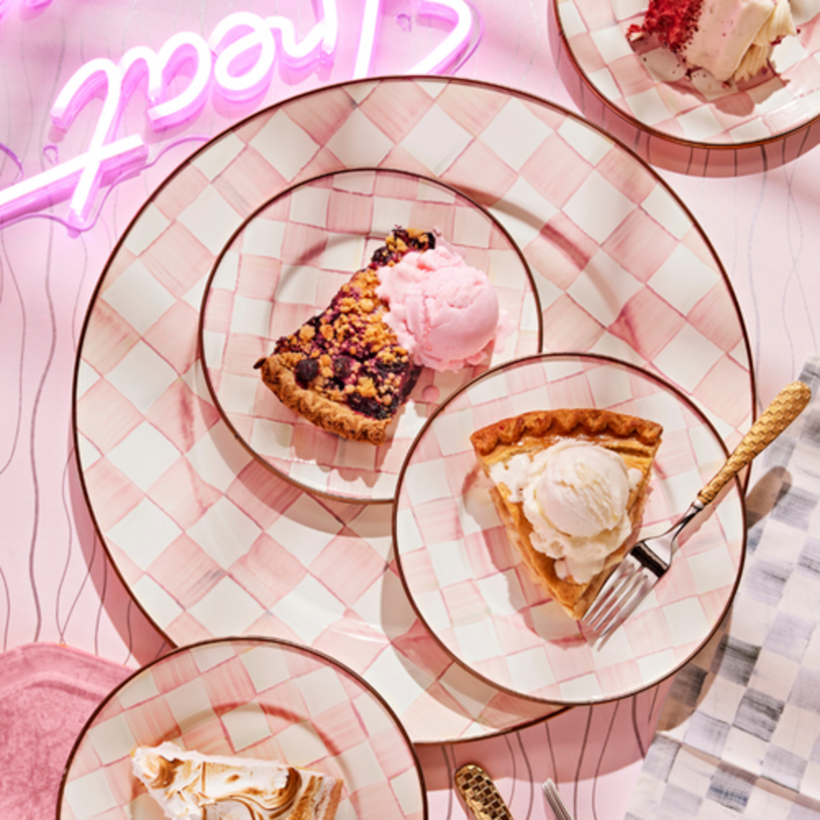 MacKenzie-Childs rosy check serving platter